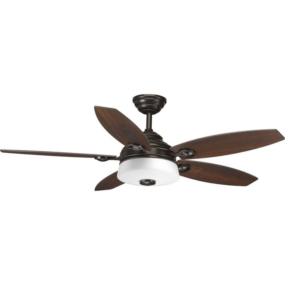 54'' Antique Bronze Ceiling Fan with LED Light and Remote