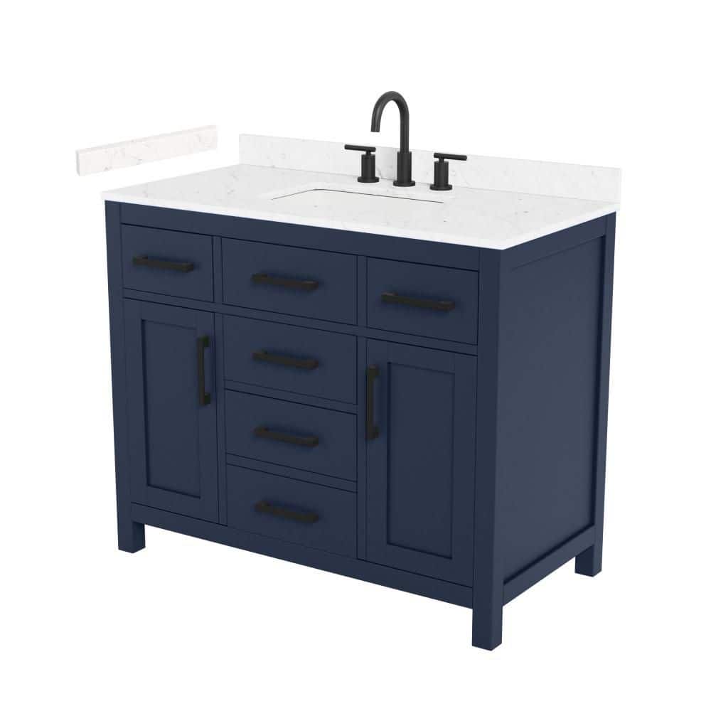 Beckett 42 in. Single Freestanding Dark Blue Bath Vanity with Top price history on PriceWatchPro