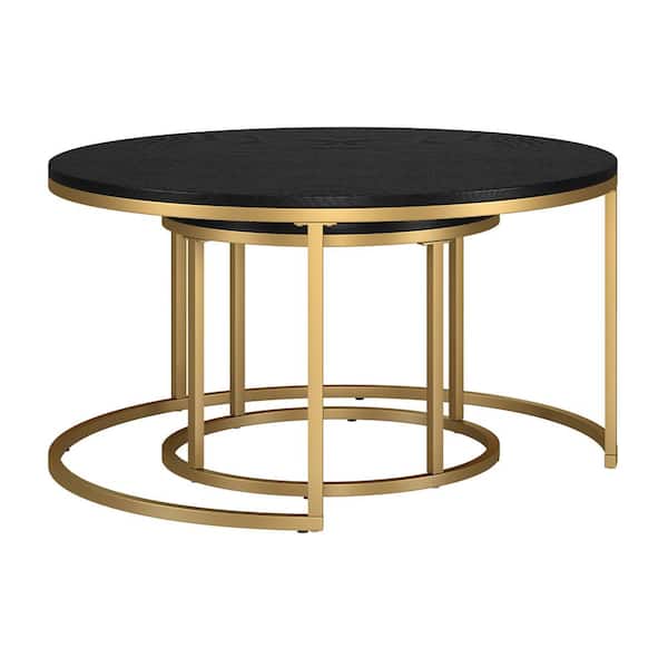 Meyer&Cross Watson Nested Gold and Black Grain Coffee Table