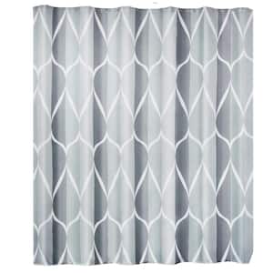 Waterproof 72 in. W x 72 in. L Quick-Drying Polyester Shower Curtain in Gray