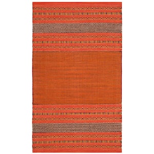 Montauk Orange/Red Doormat 3 ft. x 5 ft. Striped Area Rug