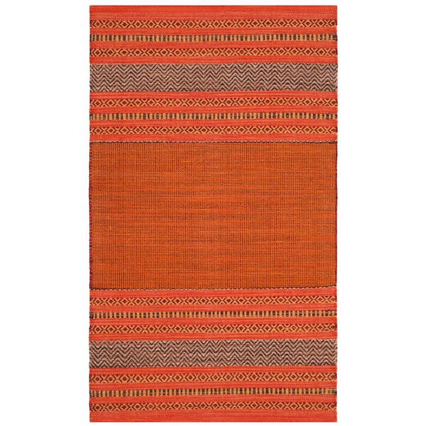 SAFAVIEH Montauk Orange/Red 3 ft. x 5 ft. Striped Area Rug