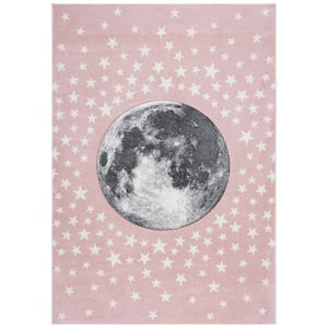 Carousel Kids Pink/Gray 3 ft. x 5 ft. Star Galaxy Area Rug