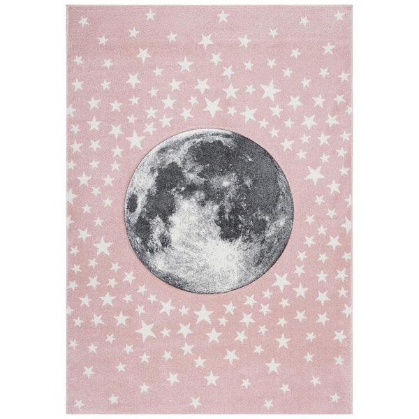SAFAVIEH Carousel Kids Pink/Gray Doormat 3 ft. x 5 ft. Star Galaxy Area Rug