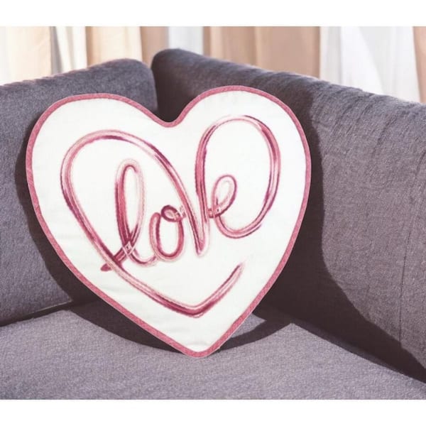 HomeRoots Rose, White Graphic Cotton 15 in. x 16 in. Throw Pillow