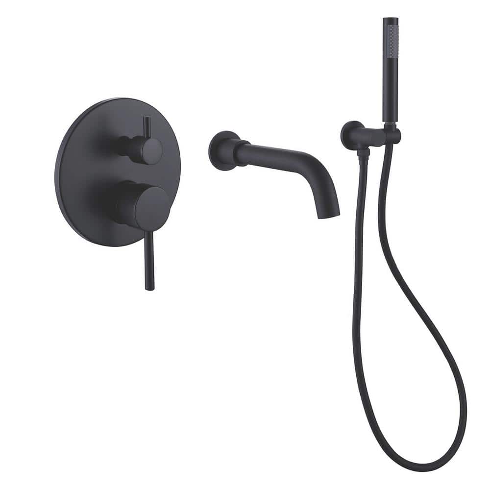 2-Spray Double Handle Settings Wall Mount Tub and Shower Faucet with Hand S