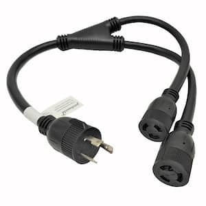 3 ft. 10/3 3-Wire 30 Amp 250-Volt NEMA L6-30P Plug to 20 Amp (2) L6-20R Y Splitter Cord (L6-30P to 2x L6-20R), For PDUs