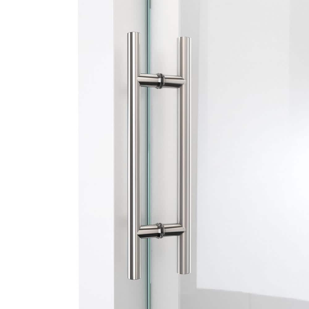 Polished Stainless Steel Frameless Sliding Shower Door, 48 x 76 inches
