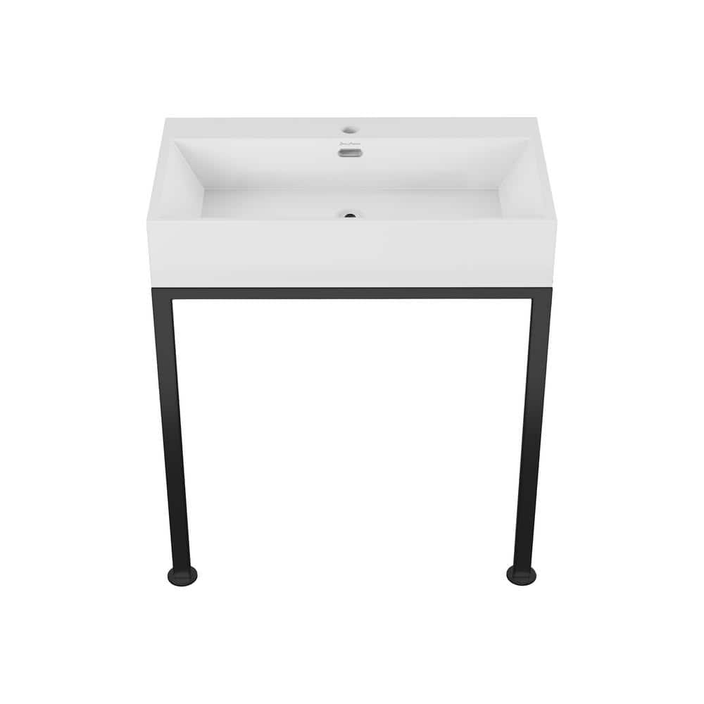 Concorde Ceramic 30 in. White Console Sink with Matte Black Legs price history on PriceWatchPro