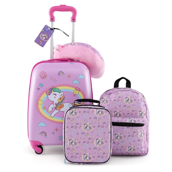 5-Piece 18 in. Kids Suitcase Luggage Set With Spinner Wheels Carry-On