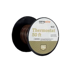 50 ft. 18/2 Brown Solid Copper CL2R Thermostat Wire