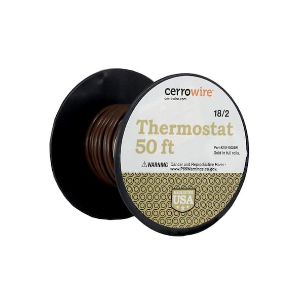Cerrowire 50 ft. 18/2 Brown Solid Copper CL2R Thermostat Wire