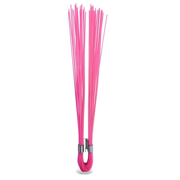 6 in x 0.5 ft Stake Whisker Markers, Flo-Pink, 500 EA