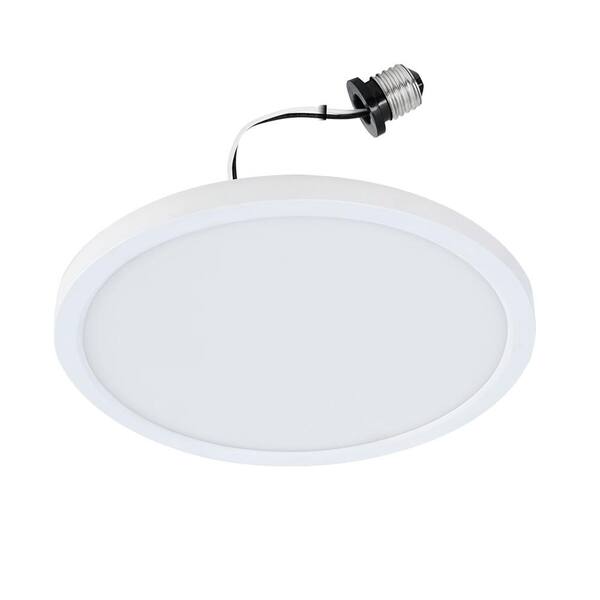 Feit Electric 5/6 in. J Box 12-Watt Dim 90+ CRI White Integrated LED Round Color Selectable Flat Panel Recessed Trim (4-Pack)