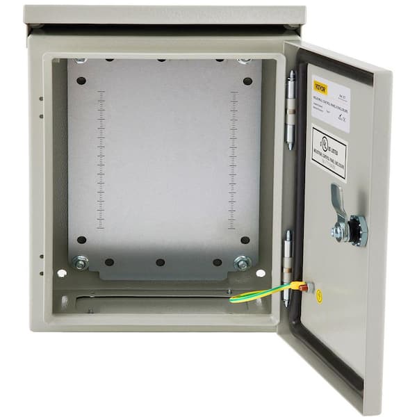 VEVOR Electrical Enclosure Box 10 x 8 x 6 in. NEMA 4X IP65 Junction Box Carbon Steel with Rain Hood for Outdoor/Indoor