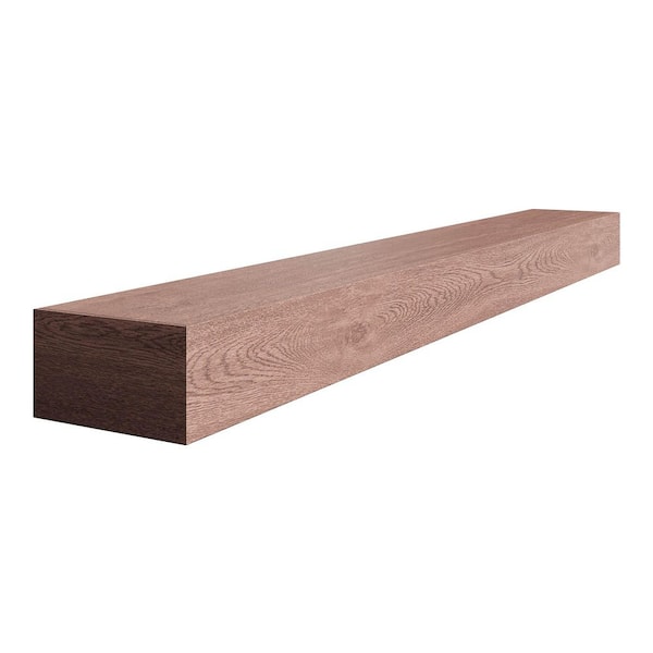 9.25 in. D x 60 in. W x 5.25 in. H Unfinished Natural Red Oak Wood Cap-Shelf Mantel