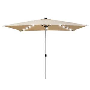 10 ft. Steel Crank and Market Tilt Patio Umbrella in Beige