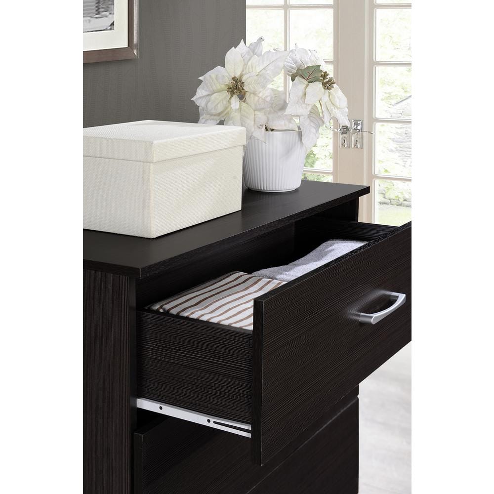 Sleek Contemporary 3-Drawer Chest in Chocolate with Dovetail Construction