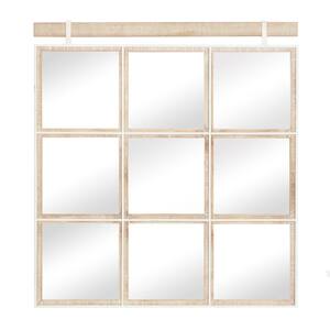 35 in. x 32 in. Brown Wood Rustic Rectangle Wall Mirror