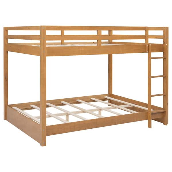 Natural Queen Size Bunk Bed with Ladder