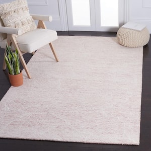 Metro Pink/Ivory Doormat 3 ft. x 5 ft. Solid Color Abstract Area Rug