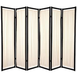 6 ft. Black 6-Panel Room Divider