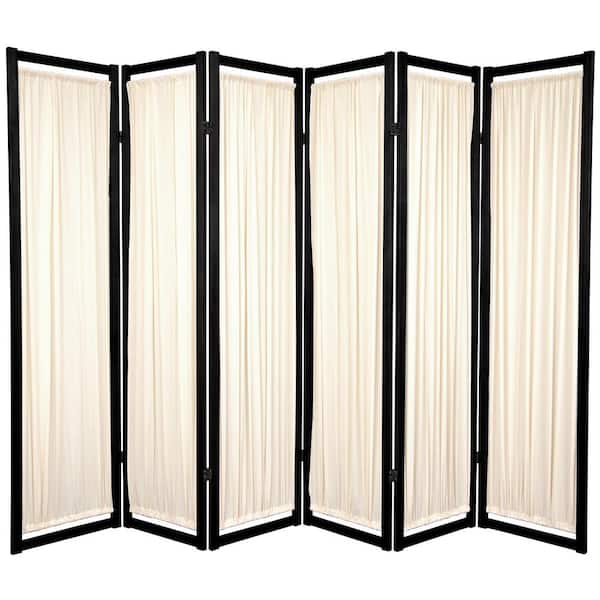 Oriental Furniture 6 ft. Black 6-Panel Room Divider