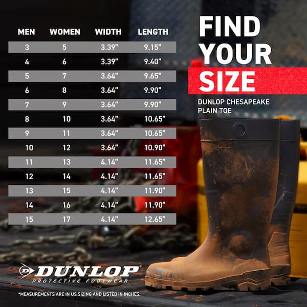 DUNLOP Unisex Chesapeake Plain Toe 14 in. Waterproof PVC Rubber