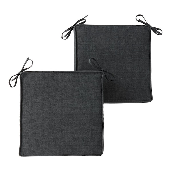 Greendale Home Fashions 18 in. x 18 in. Carbon Square Outdoor Seat Cushion (2-Pack)
