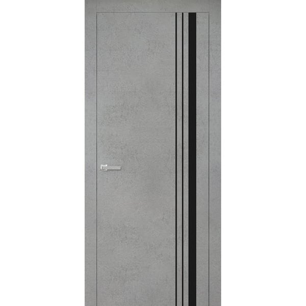 0011 32 in. x 80 in. Left-Hand/Inswing Solid Concrete Single Prehung Interior Door with Hardware