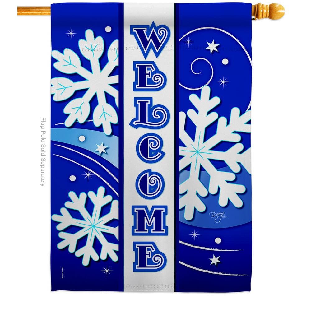 Welcome Winter Multicolor 2-Sided Garden Flag, 40 x 28 Inch