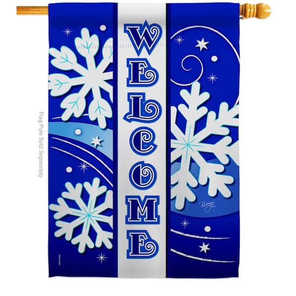 Breeze Decor 28 in. x 40 in. Welcome Winter Wonderland House Flag Double-Sided Decorative Vertical Flags
