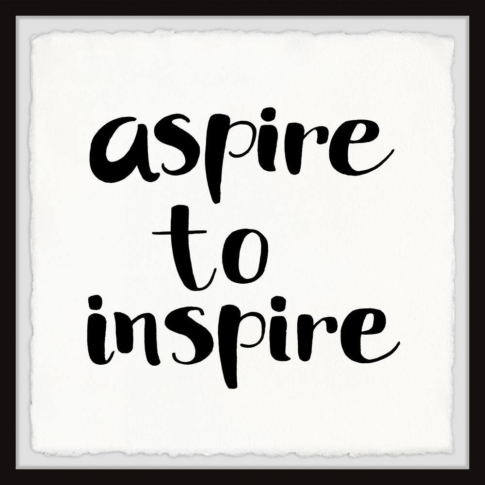 "Aspire to Inspire II" by Marmont Hill Framed Typography Art Print 12 in. x 12 in