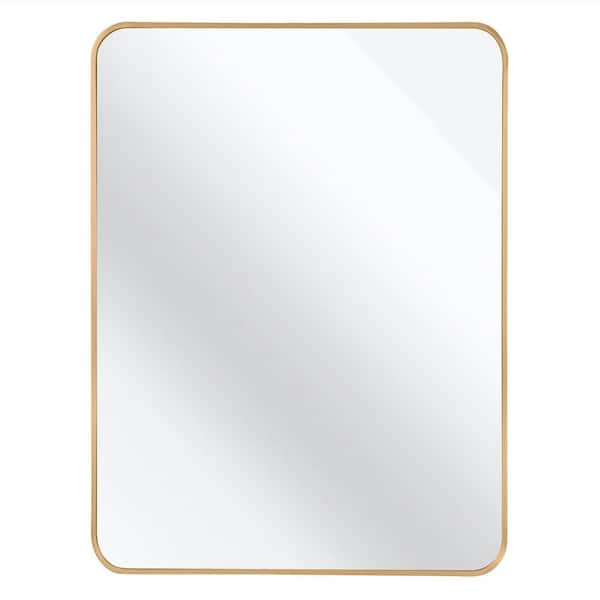 Tileon 30 in. W x 40 in. H Rectangular Aluminium Framed Wall Bathroom Vanity Mirror in Gold