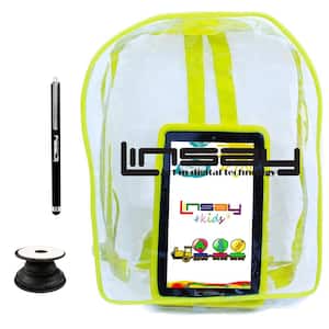 7 in. 2GB RAM 32GB Storage Android 12 Tablet with Yellow Kids Defender Case, Backpack, Holder and Pen