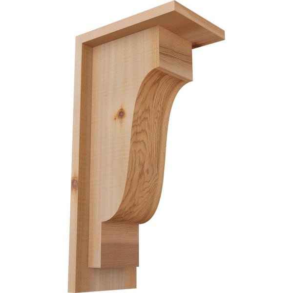 Ekena Millwork 5-1/2 in. x 8 in. x 16 in. Newport Smooth Western Red Cedar Corbel with Backplate