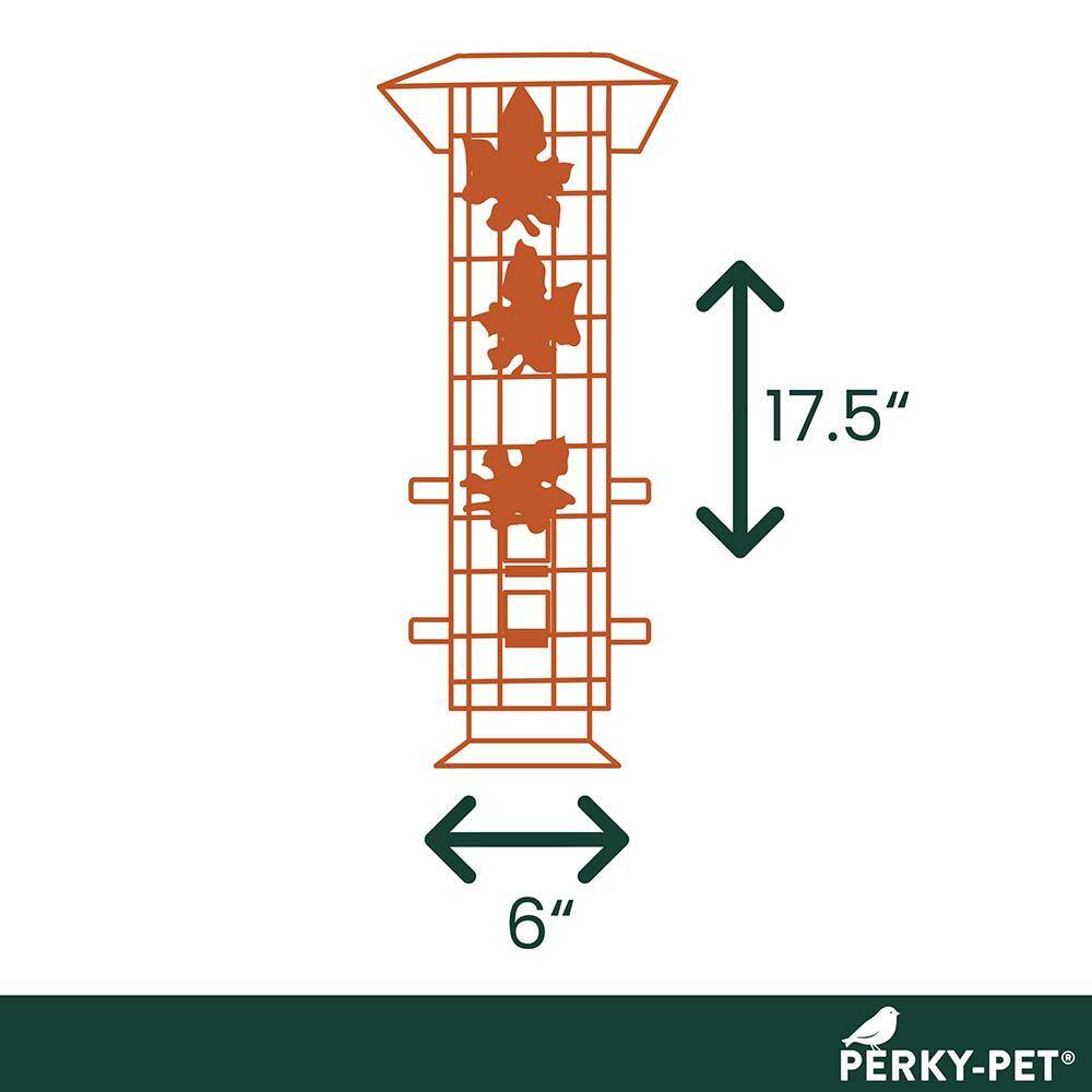 Brown Metal Hanging Squirrel Resistant Tube Bird Feeder