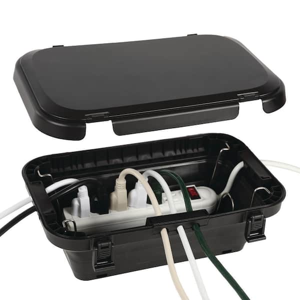 13.5 x 9.09 x 1.57 in. Weatherproof Collapsible Electrical Connection Box, Protects Outlet Plugs and Extension Cords