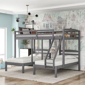 triple bunk bed with double bed