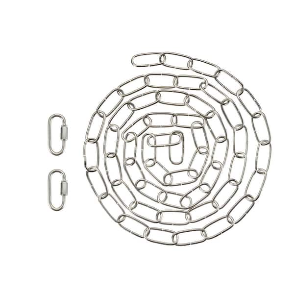 Steel 6 ft. Chain & Quick Link Connector/Hanging Max.40 lbs.-Lighting Fixture/Swag Light/Plant in Nickel,11G
