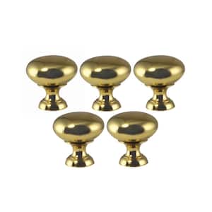 1-1/4 in. Polished Brass Cabinet Knob (5-Pack)