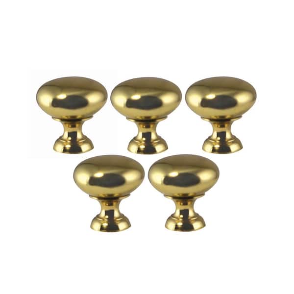 Design House 1-1/4 in. Polished Brass Cabinet Knob (5-Pack)
