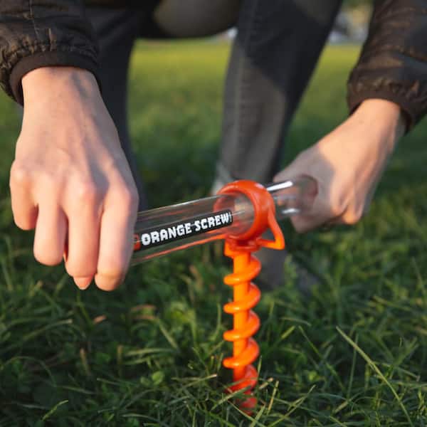 Nite Ize Orange Screw Ground Anchor-Small-Bright Orange SST-31