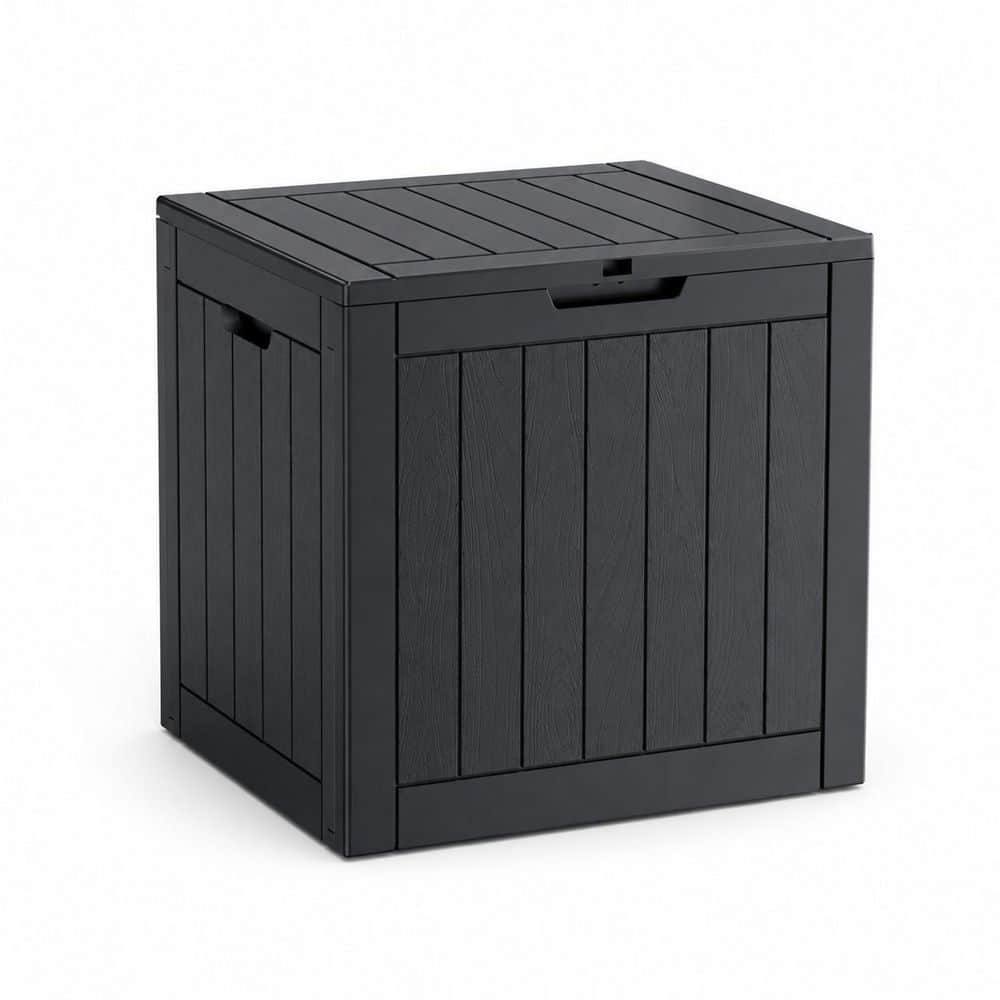 35 Gal. Small Black Resin Deck Box 230 lbs. Lid Lockable Weather Resistant Patio Porch Garden Pool Storage Chest price history on PriceWatchPro