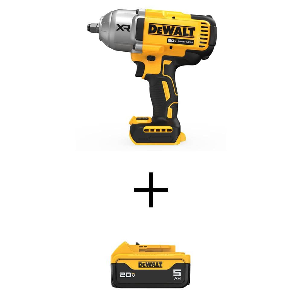 DEWALT 20V MAX Lithium Ion Cordless 1 2 in. Impact Wrench with 20V MAX Premium Lithium Ion 5.0Ah Battery Pack DCF900BWDCB205 The Home Depot