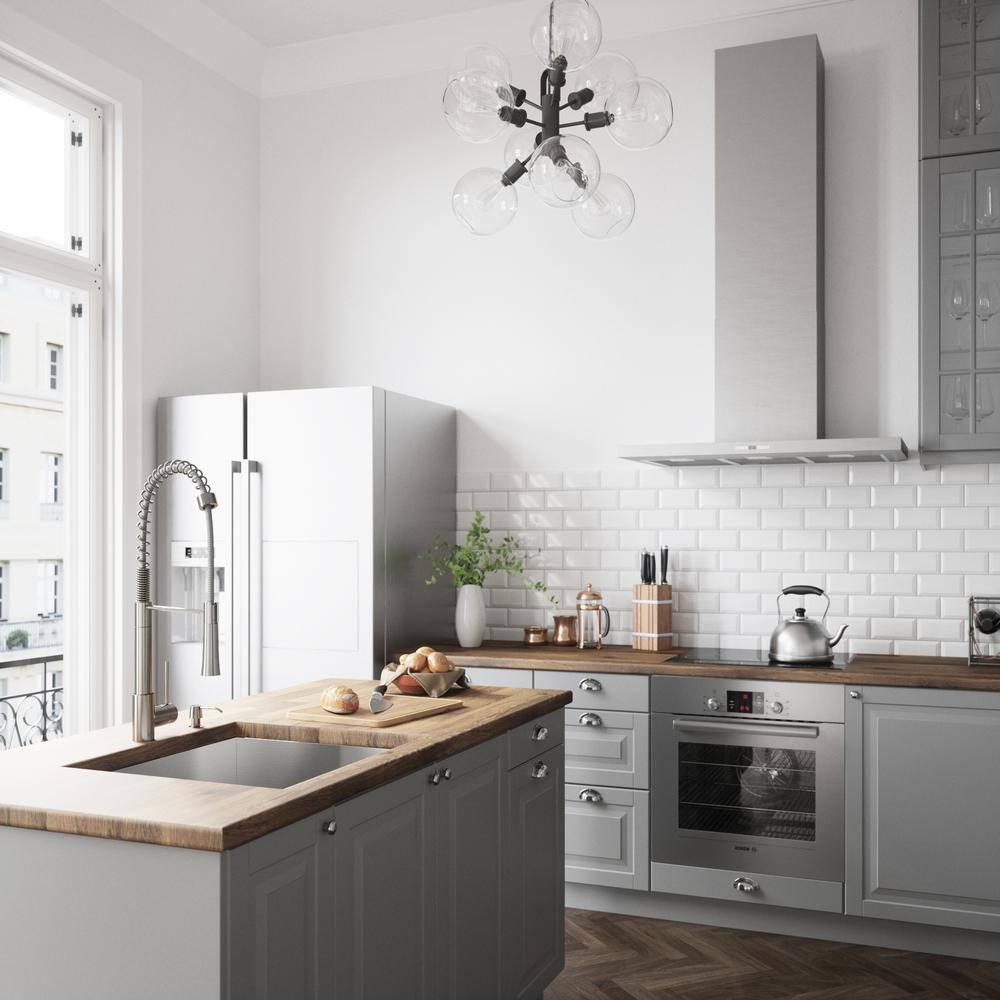 Stainless Steel Modern Pull-Down Kitchen Faucet with Brass Handle