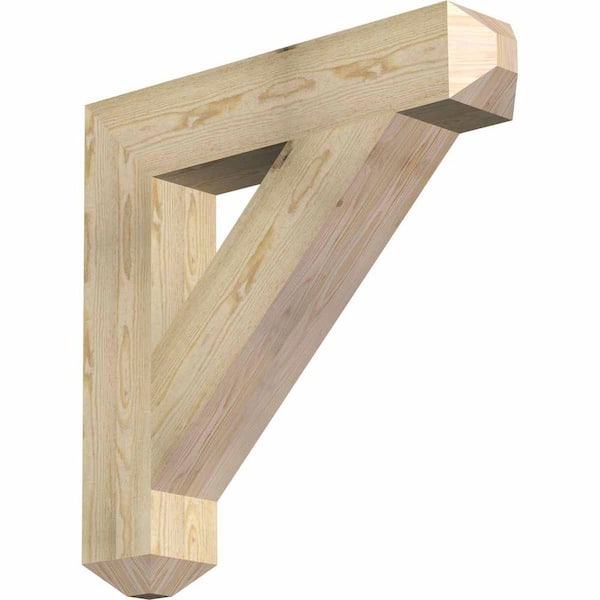 Ekena Millwork 6 in. x 32 in. x 32 in. Douglas Fir Traditional Craftsman Rough Sawn Bracket