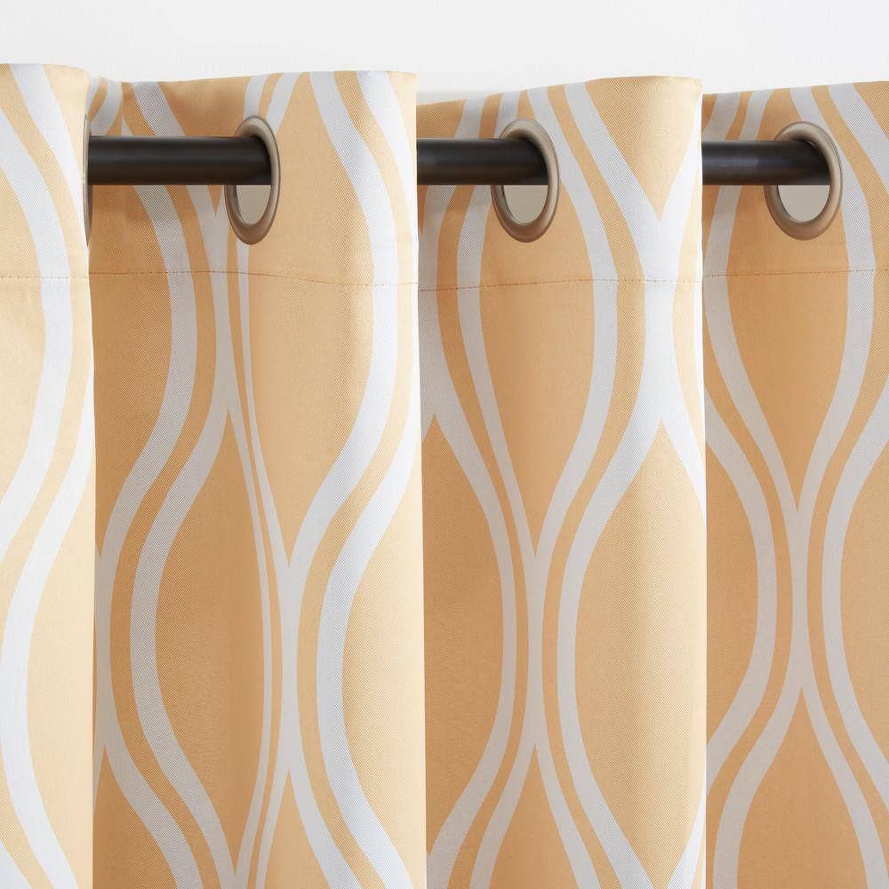 Sundress Yellow Polyester Room Darkening Grommet Curtain Panels