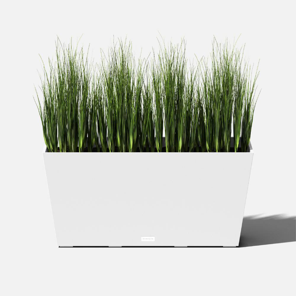 Modern Midori White Recycled Plastic 31" Trough Planter