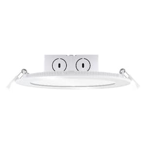 6 in. Soft White Light New Construction or Remodel IC Rated Recessed Integrated LED Kit with J-Box LED Flat Downlight